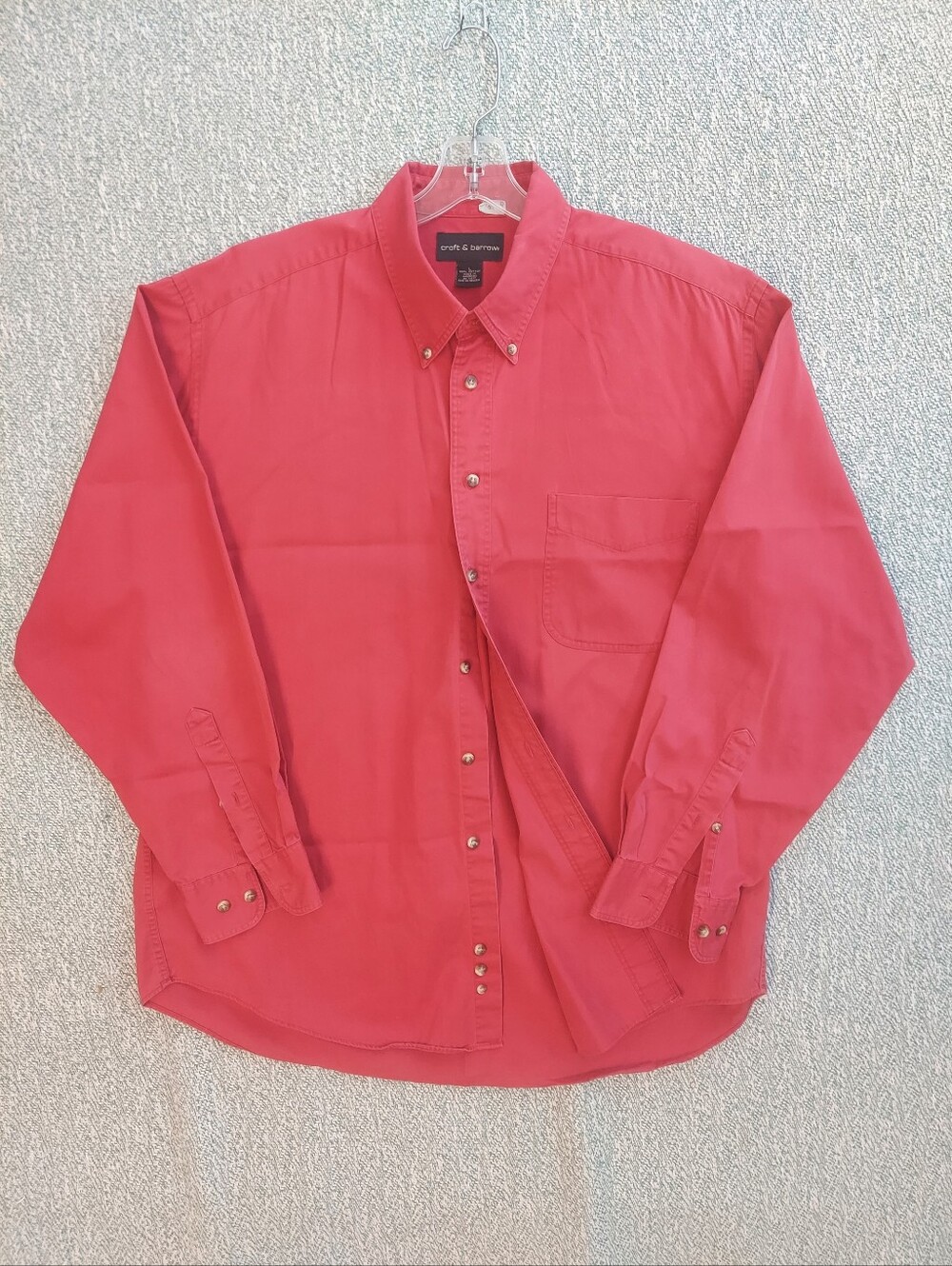 croft & barrow Coral Button-Down Long Sleeve Shirt